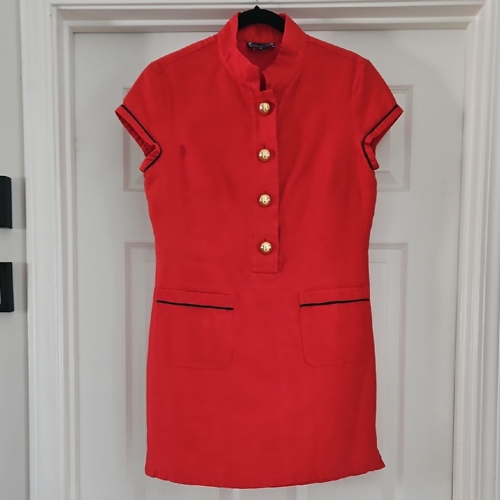 Chic Red Button-Up Mini Dress